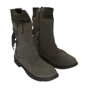 ROSY Gray Back Lace-Up Ankle Boot Womens Shoes, Grey, Size 9
